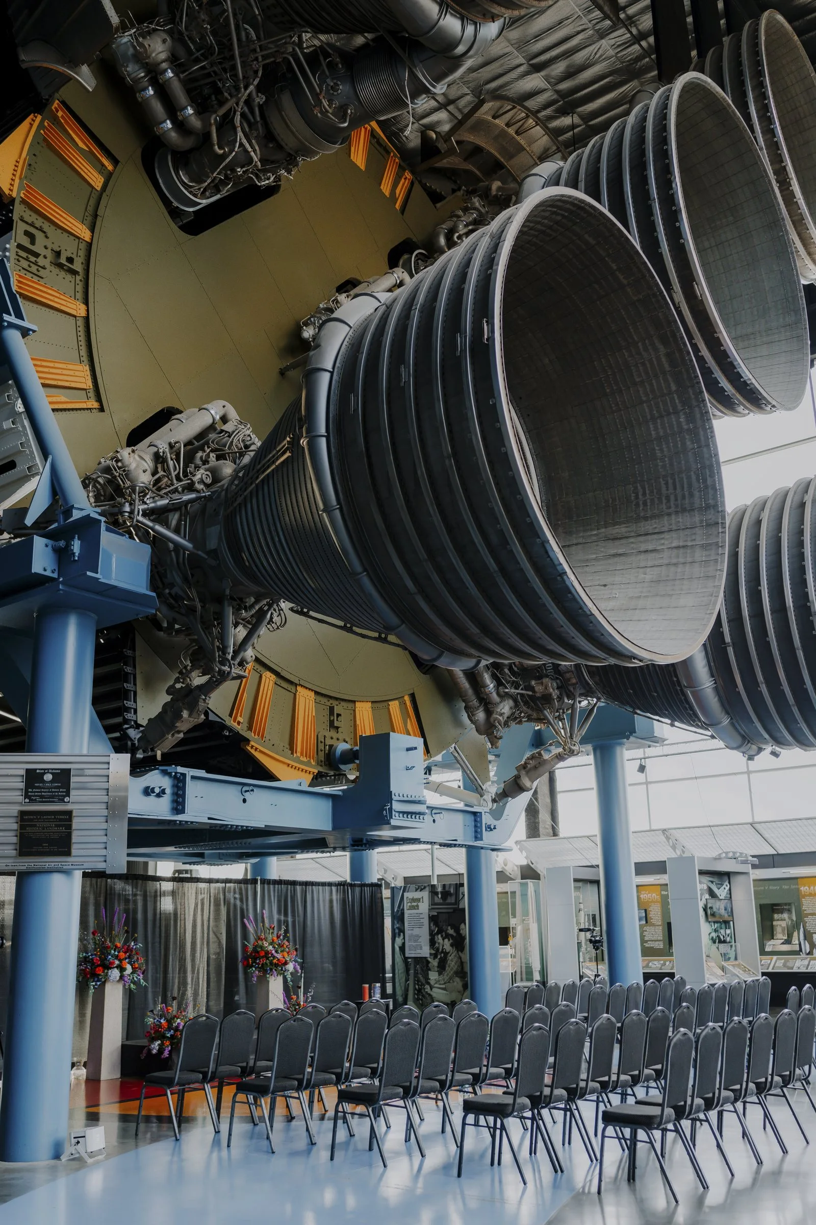 Rocket engines inside a large event venue